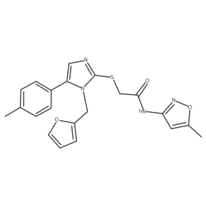 2-((1-(furan-2-ylmethyl)-5-(p-tolyl)-1H-imidazol-2-yl)thio)-N-(5-methylisoxazol-3-yl)acetamide Structure
