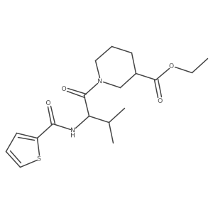 Ethyl 1-{3-methyl-2-[(thiophen-2-yl)formamido]butanoyl}piperidine-3-carboxylate Structure