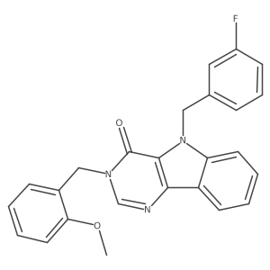 5-(3-fluorobenzyl)-3-(2-methoxybenzyl)-3H-pyrimido[5,4-b]indol-4(5H)-one结构式