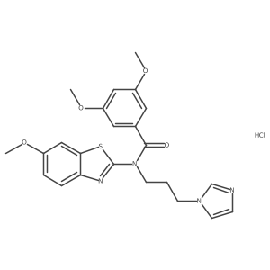 N-(3-(1H-imidazol-1-yl)propyl)-3,5-dimethoxy-N-(6-methoxybenzo[d]thiazol-2-yl)benzamide hydrochloride结构式