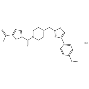 (4-((4-(4-Methoxyphenyl)thiazol-2-yl)methyl)piperazin-1-yl)(5-nitrofuran-2-yl)methanone hydrochloride结构式