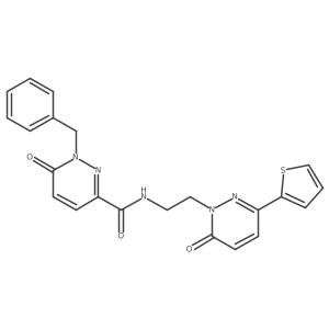 1-benzyl-6-oxo-N-(2-(6-oxo-3-(thiophen-2-yl)pyridazin-1(6H)-yl)ethyl)-1,6-dihydropyridazine-3-carboxamide结构式