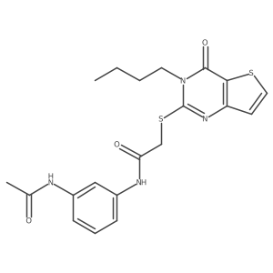 2-({3-butyl-4-oxo-3H,4H-thieno[3,2-d]pyrimidin-2-yl}sulfanyl)-N-(3-acetamidophenyl)acetamide Structure