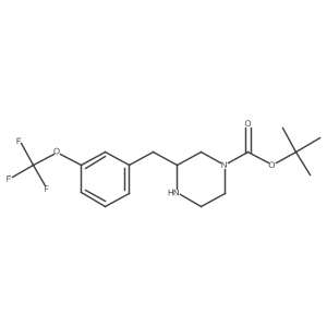 tert-Butyl (S)-3-(3-(trifluoromethoxy)benzyl)piperazine-1-carboxylate结构式