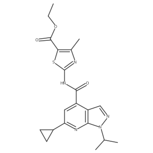 ethyl 2-({[6-cyclopropyl-1-(propan-2-yl)-1H-pyrazolo[3,4-b]pyridin-4-yl]carbonyl}amino)-4-methyl-1,3-thiazole-5-carboxylate Structure