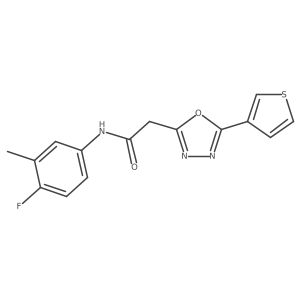 N-(4-fluoro-3-methylphenyl)-2-(5-(thiophen-3-yl)-1,3,4-oxadiazol-2-yl)acetamide结构式