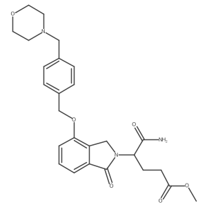 4-Carbamoyl-4-[4-(4-morpholin-4-ylmethyl-benzyloxy)-1-oxo-1,3-dihydro-isoindol-2-yl]-butyric acid methyl ester Structure