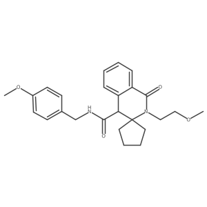 N-(4-methoxybenzyl)-2'-(2-methoxyethyl)-1'-oxo-1',4'-dihydro-2'H-spiro[cyclopentane-1,3'-isoquinoline]-4'-carboxamide结构式