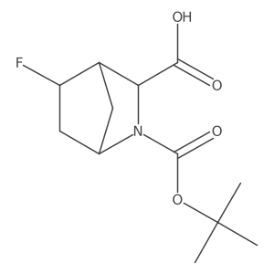 Cis-2-(tert-butoxycarbonyl)-5-fluoro-2-azabicyclo[2.2.1]heptane-3-carboxylic acid结构式