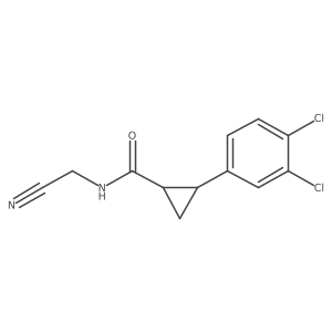 N-(cyanomethyl)-2-(3,4-dichlorophenyl)cyclopropane-1-carboxamide结构式