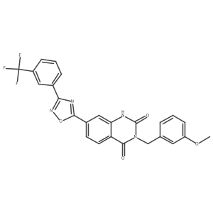 3-(3-methoxybenzyl)-7-(3-(3-(trifluoromethyl)phenyl)-1,2,4-oxadiazol-5-yl)quinazoline-2,4(1H,3H)-dione Structure