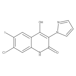 7-Chloro-4-hydroxy-6-iodo-3-(1H-pyrazol-1-yl)quinolin-2(1H)-one Structure