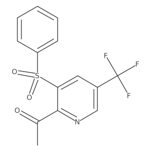 1-[3-(Benzenesulfonyl)-5-(trifluoromethyl)pyridin-2-yl]ethan-1-one Structure