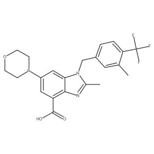 2-Methyl-1-[[3-methyl-4-(trifluoromethyl)phenyl]methyl]-6-morpholin-4-ylbenzimidazole-4-carboxylic acid Structure