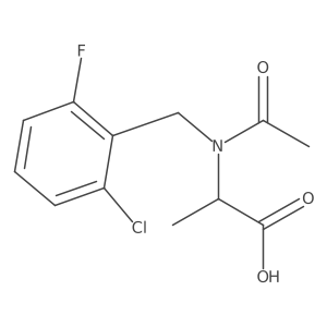 2-[Acetyl-[(2-chloro-6-fluorophenyl)methyl]amino]propanoic acid Structure