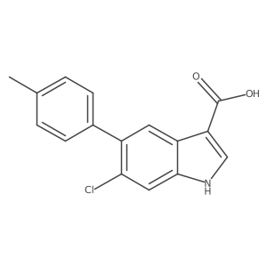 6-chloro-5-(4-methylphenyl)-1H-indole-3-carboxylic acid Structure