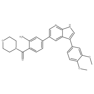 5-[3-(3,4-dimethoxyphenyl)-1H-pyrrolo[2,3-b]pyridin-5-yl]-2-(morpholine-4-carbonyl)aniline Structure