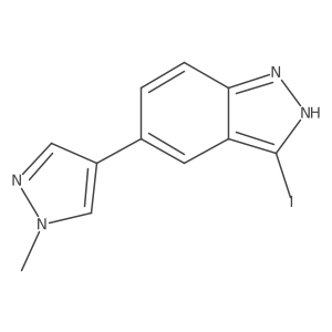 3-Iodo-5-(1-methyl-1H-pyrazol-4-yl)-1H-indazole结构式