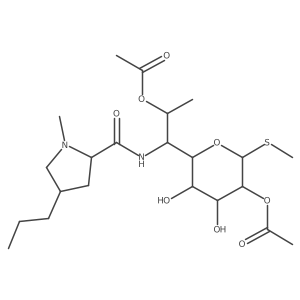 D-Erythro-D-galacto-octopyranoside, methyl 6,8-dideoxy-6-(((1-methyl-4-propyl-2-pyrrolidinyl)carbonyl)amino)-1-thio-, 2,7-diacetate, (2S-trans)-结构式