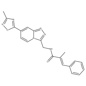 (2E)-2-Methyl-N-{[7-(3-methyl-1,2,4-oxadiazol-5-YL)-[1,2,4]triazolo[4,3-A]pyridin-3-YL]methyl}-3-phenylprop-2-enamide结构式