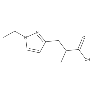 3-(1-ethyl-1H-pyrazol-3-yl)-2-methylpropanoic acid结构式