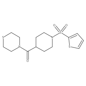 Thiomorpholino(1-(thiophen-2-ylsulfonyl)piperidin-4-yl)methanone Structure