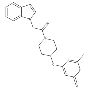 4-((1-(2-(1H-indol-1-yl)acetyl)piperidin-4-yl)oxy)-6-methyl-2H-pyran-2-one结构式