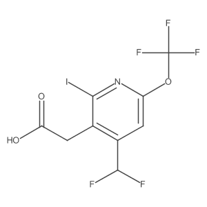 2-(4-(Difluoromethyl)-2-iodo-6-(trifluoromethoxy)pyridin-3-yl)acetic acid Structure
