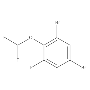 1,5-Dibromo-2-difluoromethoxy-3-iodobenzene结构式