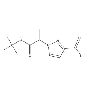 1-(2-tert-butoxy-1-methyl-2-oxoethyl)-1H-pyrazole-3-carboxylic acid结构式
