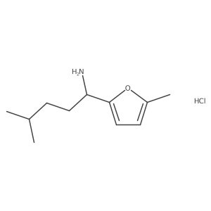 4-Methyl-1-(5-methylfuran-2-yl)pentan-1-amine hydrochloride结构式