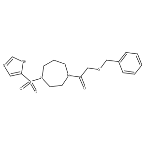 1-(4-((1H-imidazol-4-yl)sulfonyl)-1,4-diazepan-1-yl)-2-(benzylthio)ethanone Structure
