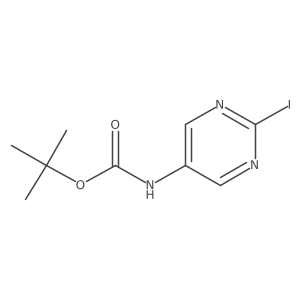 Carbamic acid, N-(2-iodo-5-pyrimidinyl)-, 1,1-dimethylethyl ester结构式