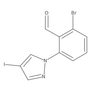 2-Bromo-6-(4-iodo-1H-pyrazol-1-yl)benzaldehyde结构式