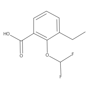 2-Difluoromethoxy-3-ethylbenzoic acid结构式