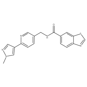N-((6-(1-methyl-1H-pyrazol-4-yl)pyridin-3-yl)methyl)benzo[d]thiazole-6-carboxamide结构式