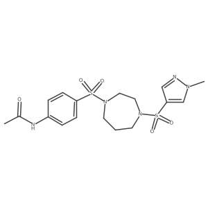 N-(4-((4-((1-methyl-1H-pyrazol-4-yl)sulfonyl)-1,4-diazepan-1-yl)sulfonyl)phenyl)acetamide Structure