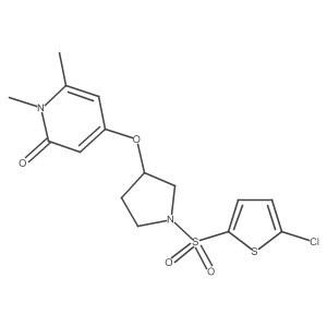 4-((1-((5-chlorothiophen-2-yl)sulfonyl)pyrrolidin-3-yl)oxy)-1,6-dimethylpyridin-2(1H)-one Structure
