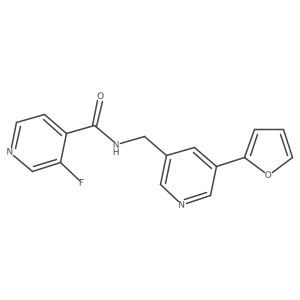 3-fluoro-N-((5-(furan-2-yl)pyridin-3-yl)methyl)isonicotinamide Structure