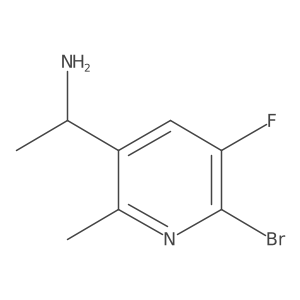 (1S)-1-(6-bromo-5-fluoro-2-methylpyridin-3-yl)ethan-1-amine结构式