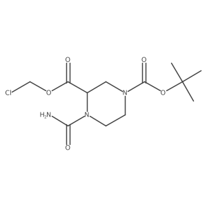 1-Tert-butyl 3-chloromethyl 4-carbamoylpiperazine-1,3-dicarboxylate结构式