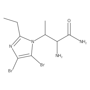 2-amino-3-(4,5-dibromo-2-ethyl-1H-imidazol-1-yl)butanamide结构式