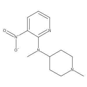N-methyl-N-(1-methylpiperidin-4-yl)-3-nitropyridin-2-amine结构式