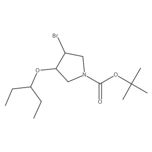 Tert-butyl 3-bromo-4-(pentan-3-yloxy)pyrrolidine-1-carboxylate Structure