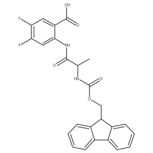 2-[(2R)-2-({[(9H-fluoren-9-yl)methoxy]carbonyl}amino)propanamido]-4,5-difluorobenzoic acid Structure
