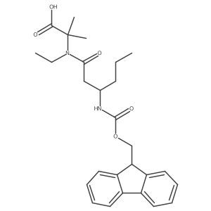 2-[(3S)-N-ethyl-3-({[(9H-fluoren-9-yl)methoxy]carbonyl}amino)hexanamido]-2-methylpropanoic acid结构式