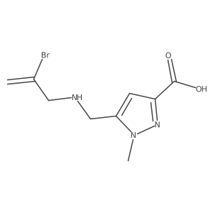 5-{[(2-bromoprop-2-en-1-yl)amino]methyl}-1-methyl-1H-pyrazole-3-carboxylic acid Structure