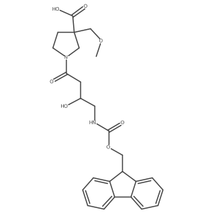 1-[4-({[(9H-fluoren-9-yl)methoxy]carbonyl}amino)-3-hydroxybutanoyl]-3-(methoxymethyl)pyrrolidine-3-carboxylic acid结构式
