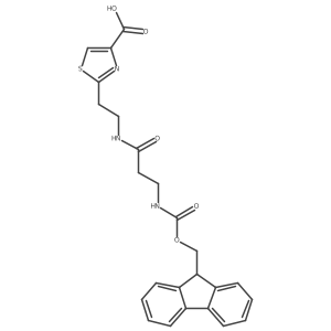 2-{2-[3-({[(9H-fluoren-9-yl)methoxy]carbonyl}amino)propanamido]ethyl}-1,3-thiazole-4-carboxylic acid Structure