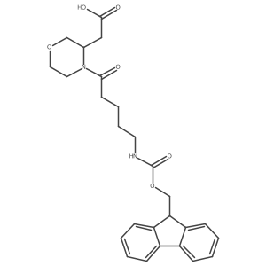 2-{4-[5-({[(9H-fluoren-9-yl)methoxy]carbonyl}amino)pentanoyl]morpholin-3-yl}acetic acid结构式